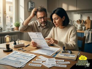 Persona che controlla una bolletta elettrica e documenti ISEE per capire il bonus bollette 2026